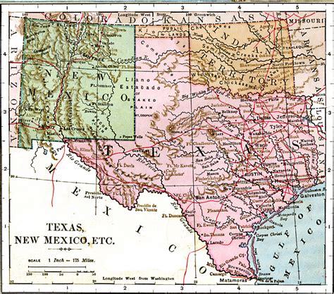 New Mexico and Texas Map